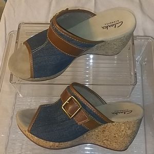 Clark's denim slides